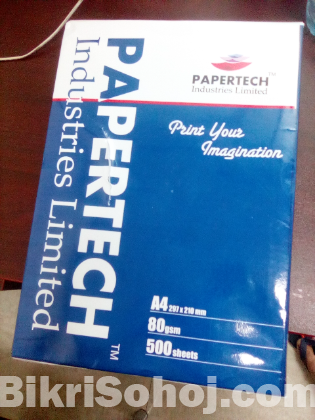 Papertech 80 GSM Paper ২ রিম ইনটেক আছে, খোলা হয়নি।